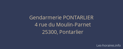 Gendarmerie PONTARLIER