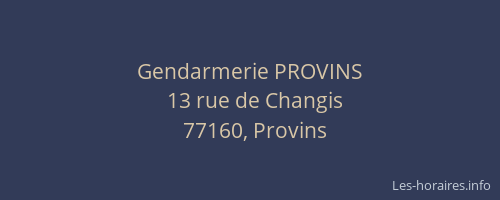 Gendarmerie PROVINS