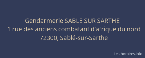 Gendarmerie SABLE SUR SARTHE