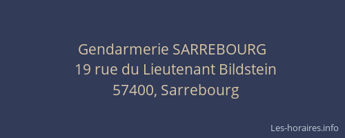 Gendarmerie SARREBOURG