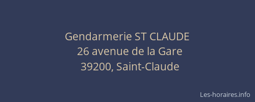 Gendarmerie ST CLAUDE
