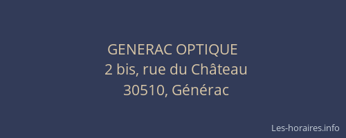 GENERAC OPTIQUE