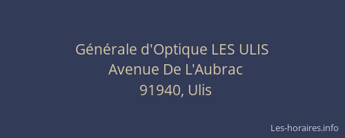 Générale d'Optique LES ULIS