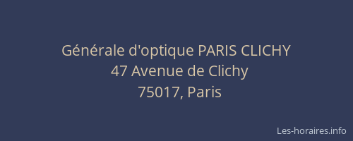 Générale d'optique PARIS CLICHY