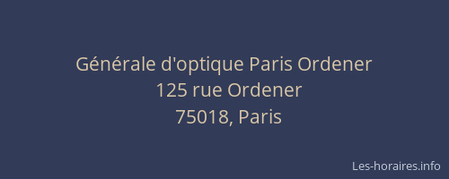 Générale d'optique Paris Ordener