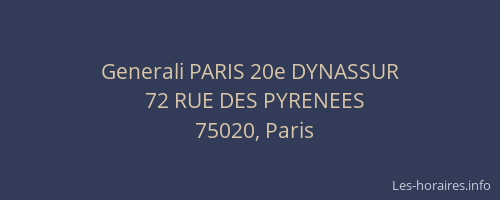 Generali PARIS 20e DYNASSUR