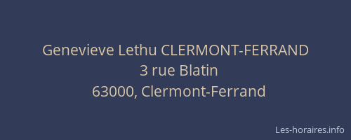 Genevieve Lethu CLERMONT-FERRAND
