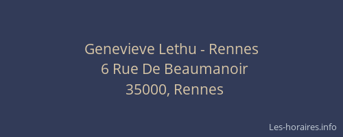 Genevieve Lethu - Rennes
