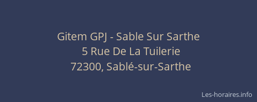 Gitem GPJ - Sable Sur Sarthe