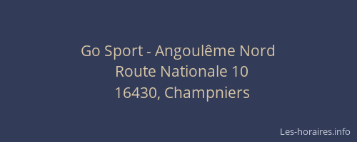 Go Sport - Angoulême Nord