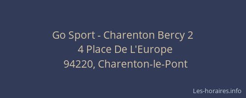 Go Sport - Charenton Bercy 2
