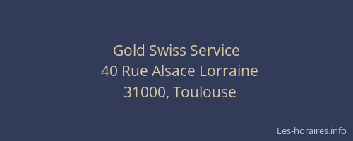 Gold Swiss Service