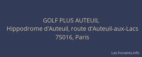 GOLF PLUS AUTEUIL