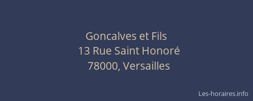 Goncalves et Fils