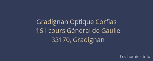 Gradignan Optique Corfias