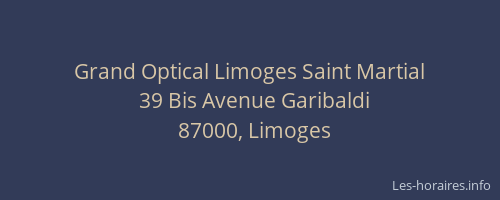 Grand Optical Limoges Saint Martial