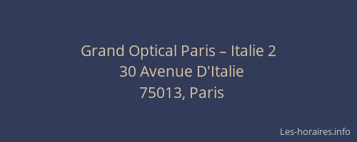 Grand Optical Paris – Italie 2