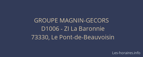 GROUPE MAGNIN-GECORS