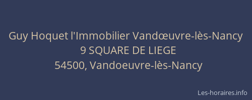 Guy Hoquet l'Immobilier Vandœuvre-lès-Nancy