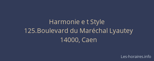 Harmonie e t Style