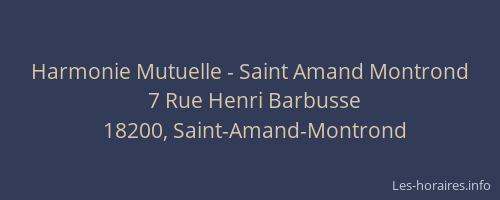 Harmonie Mutuelle - Saint Amand Montrond