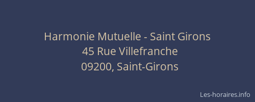 Harmonie Mutuelle - Saint Girons