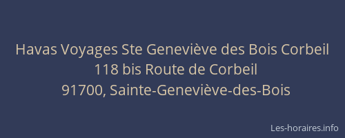 Havas Voyages Ste Geneviève des Bois Corbeil