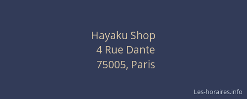 Hayaku Shop