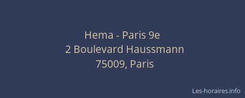 Hema - Paris 9e