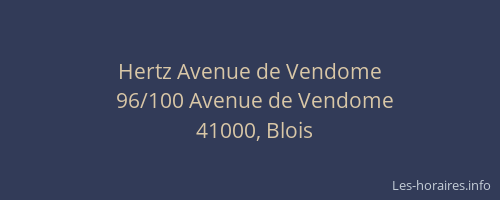 Hertz Avenue de Vendome