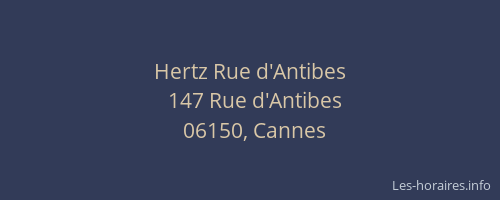 Hertz Rue d'Antibes