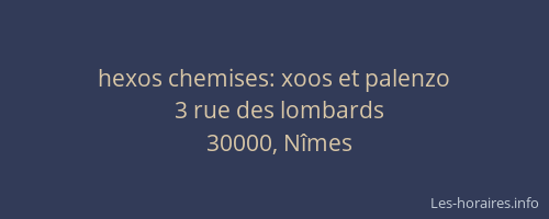 hexos chemises: xoos et palenzo