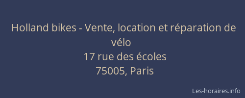 Holland bikes - Vente, location et réparation de vélo