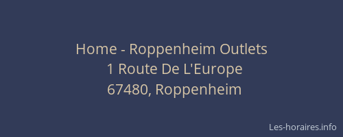 Home - Roppenheim Outlets