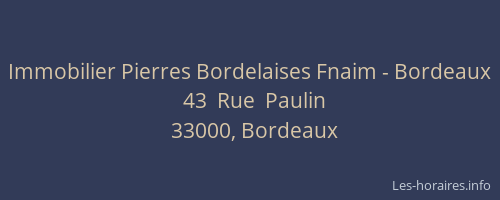Immobilier Pierres Bordelaises Fnaim - Bordeaux