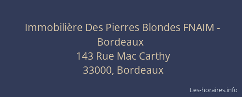 Immobilière Des Pierres Blondes FNAIM - Bordeaux