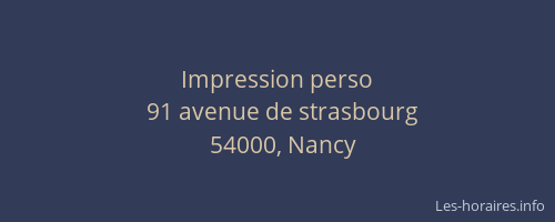 Impression perso