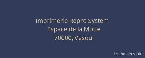 Imprimerie Repro System