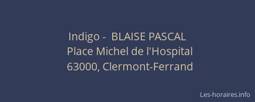 Indigo -  BLAISE PASCAL