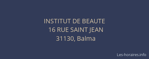 INSTITUT DE BEAUTE