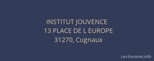 INSTITUT JOUVENCE