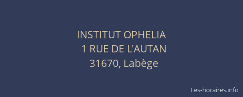 INSTITUT OPHELIA