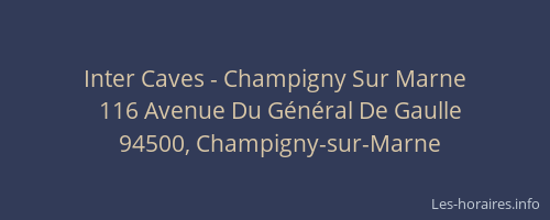 Inter Caves - Champigny Sur Marne