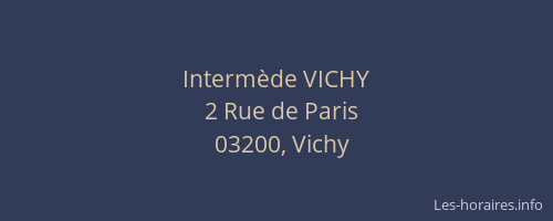 Intermède VICHY