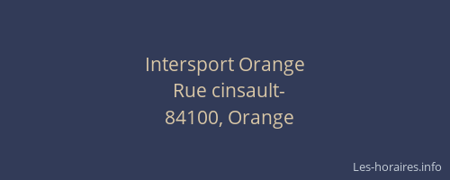 Intersport Orange