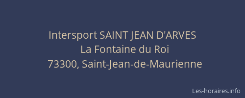 Intersport SAINT JEAN D'ARVES