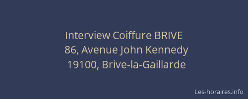 Interview Coiffure BRIVE