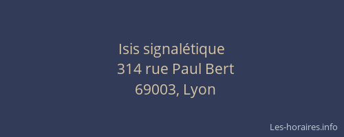 Isis signalétique