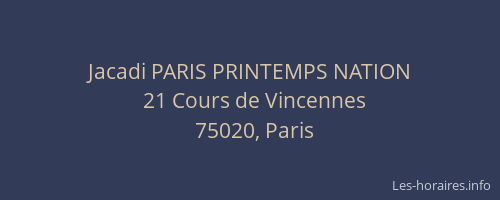 Jacadi PARIS PRINTEMPS NATION