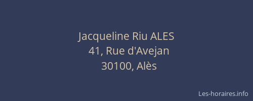 Jacqueline Riu ALES